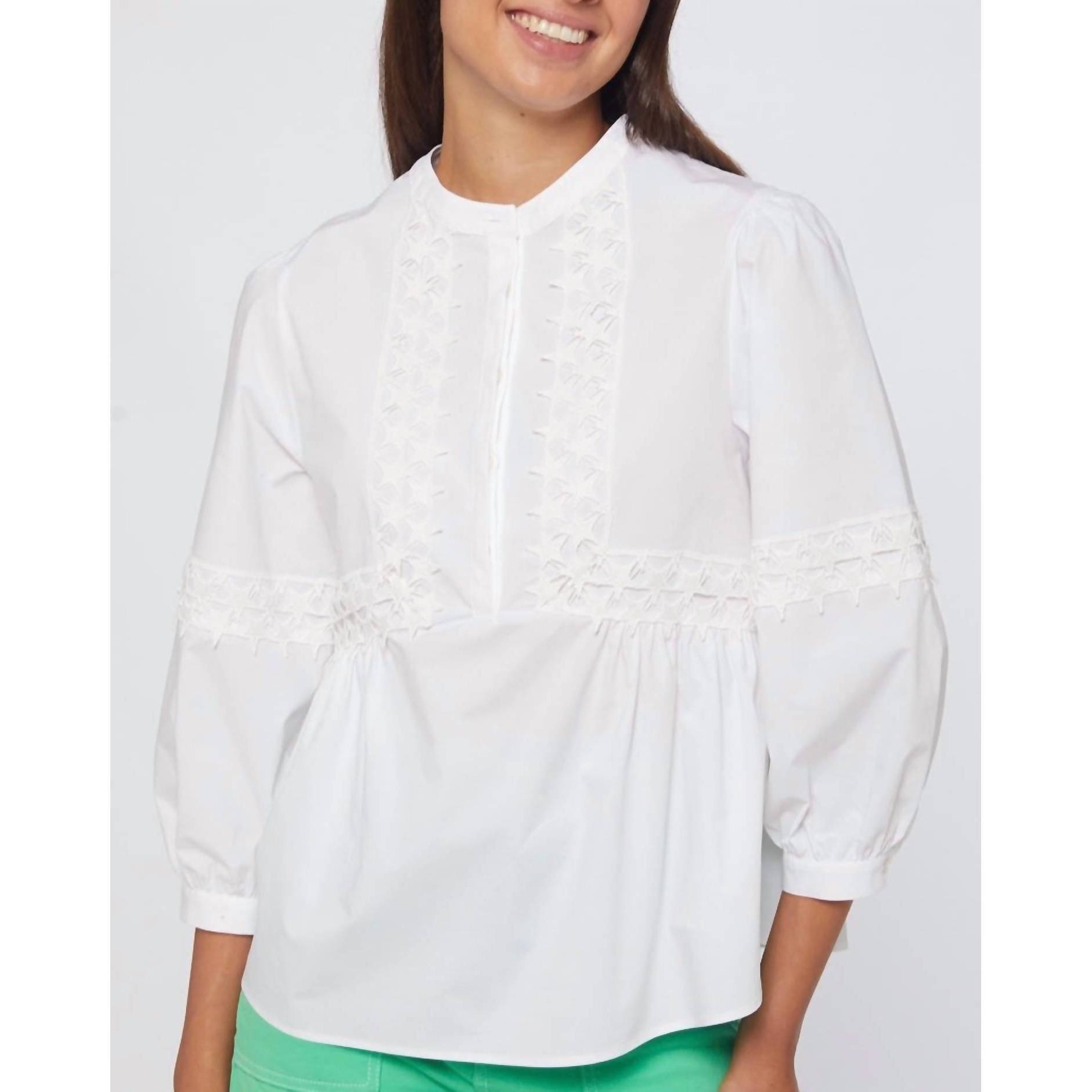 New Vilagallo Jolie Poplin Top In White